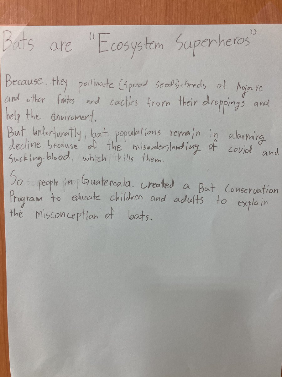 Today, #MYPScience students used <a href="/bitesizeSDGs/">bitesizeSDGs 🌎🌍🌏</a> post about bats to explore how “Bats are Ecosystem Superheroes”. We used the ‘Because, But, So’ method to scaffold our thinking and scientific writing. 🦇 #science #UNSDG #WritingRevolution #Communicators