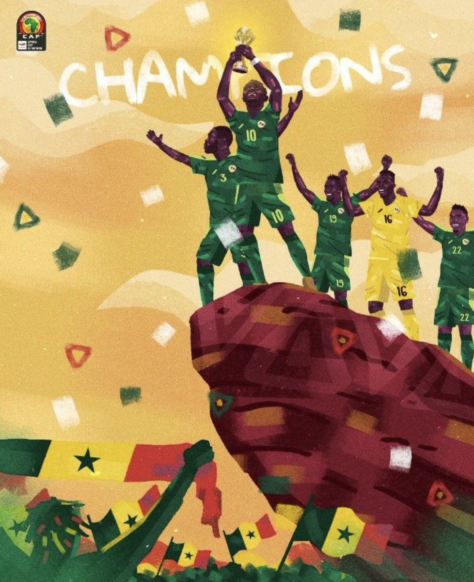 Ibrahim72075080's tweet photo. The new king of Africa. 🦁🇸🇳 #CAN2022 #CAN2021 #Africa #Senegal #Senegal #LionsofTeranga #ChampionsOfAfrica #EgyptVsSenegal   #TeamSenegal # https://t.co/plrSE5tW7d