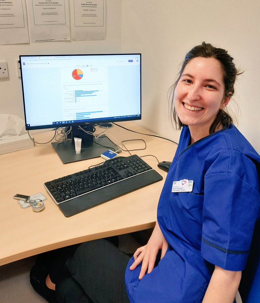 Another week, another takeover👀👋 from <a href="/mariap_SLT/">Maria Pd</a> &amp; welcome to my Neurosciences rotation project takeover👩‍💻
A few months ago I asked SLTs to complete a survey on use of AAC (for adults) in the acute setting. This week I will share some of the results📊 Make sure you follow🤓