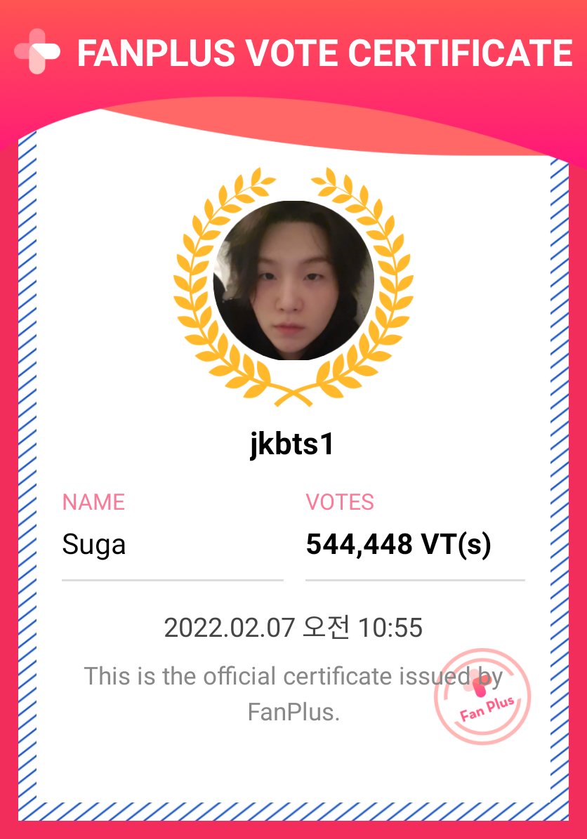 hooo_42's tweet photo. @VoteForMYG everyone's done their best
thank you all 😊💜
#FanPlusForSUGA https://t.co/dMCzpbjDQK