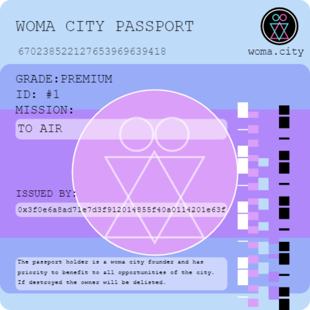 womacitytoken's tweet photo. Fully OnChain NFT Passport
Join $WOMA Token IDO
✈️ Get airdrop NFT Passport & Token
✅ Premium Passport Total 1.0 Billion $WOMA
✅ Elite Passport Total 0.8 Billion $WOMA
Learn More >> https://t.co/zkZhzLOOLO
#womacity #pinksale https://t.co/Peqgh1Qd0t