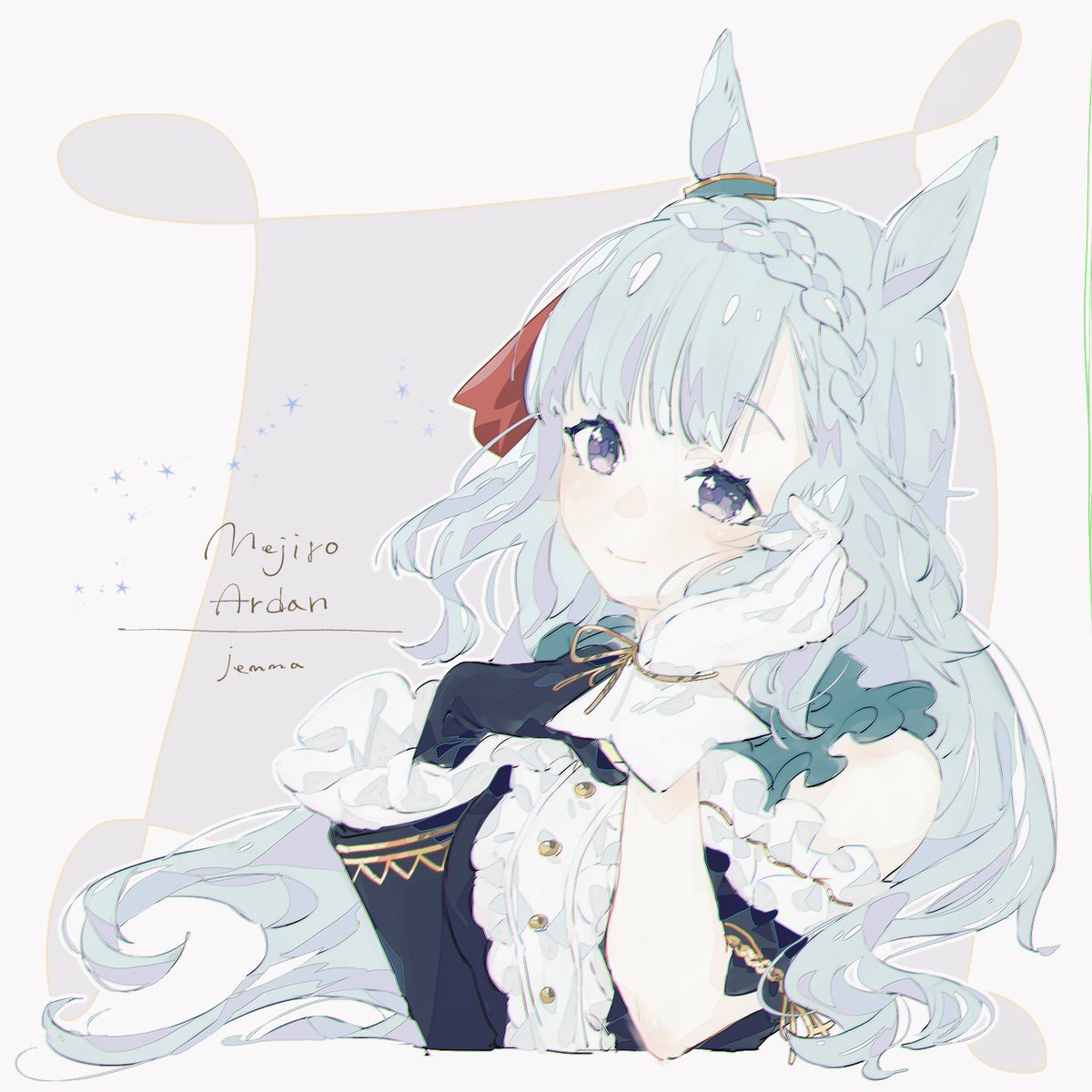 1girl solo animal ears gloves horse ears long hair white gloves  illustration images