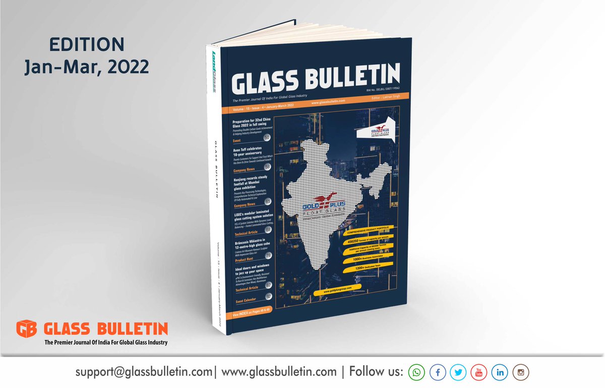 BulletinGlass's tweet photo. GLASS BULLETIN MAGAZINE
Edition: Jan - Mar, 2022
Click on link: https://t.co/1L0Ot36ICJ

https://t.co/mpoU65ydE0 https://t.co/k3yvJfpZKK