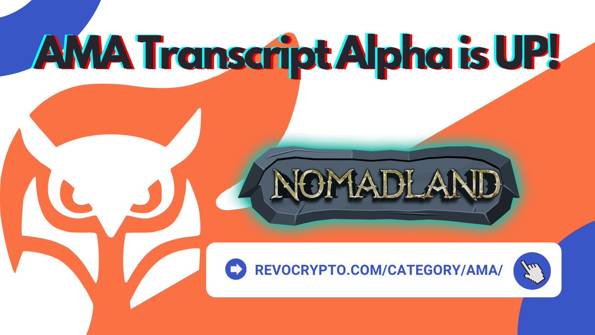 theamaroom's tweet photo. Missed an AMA? #AMATranscript with @Nomad__land is now available! 🙌
➡️https://t.co/TM9XhBAsHR https://t.co/0LO7OcH3Q7