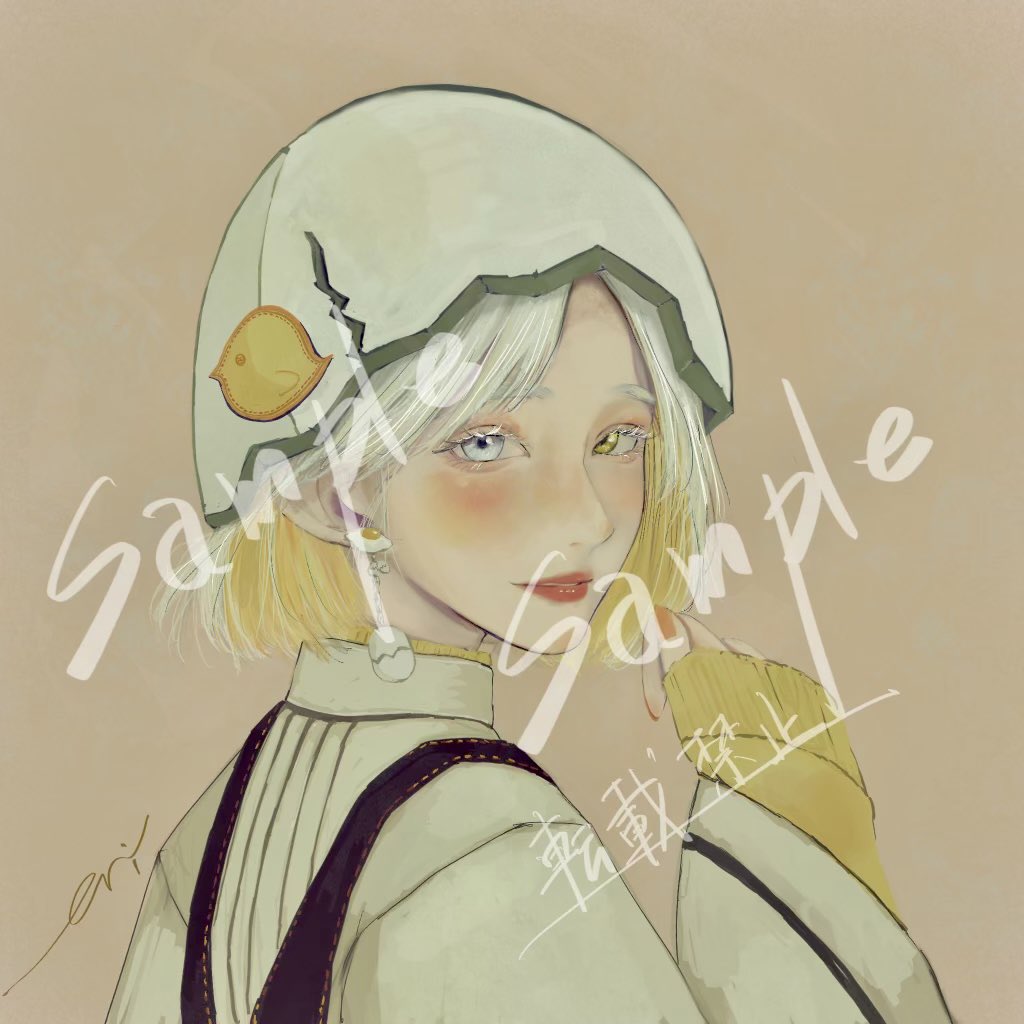 たまごっこ Eriさん Eritomousu に依頼してdiscordのアイコン描いてもらった めちゃめちゃ 綺麗 可愛い 大人 好きにアレンジしてもらってもいいって言ったらピアスめっちゃ可愛くない まつ毛白色なの綺麗 素敵なイラストありがとうご
