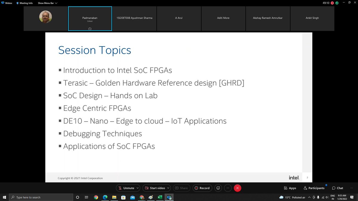 sggsietnanded's tweet image. Session 5: "Embedded System design using Cyclone V and ARM" by Mr. Padmanaban K.
youtu.be/5aCk7V_mx7g
#EmbeddedSystemDesign
#FPGA
#SoC
#Intel
#SGGSIET
10/n