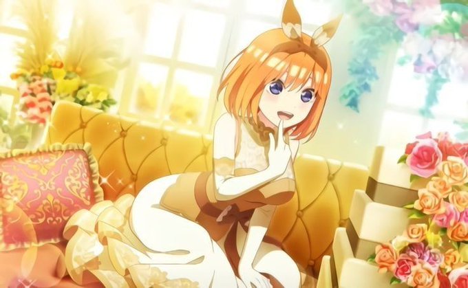 まっちゃんさんがTwitterに投稿した中野四葉(五等分の花嫁)のイラスト。