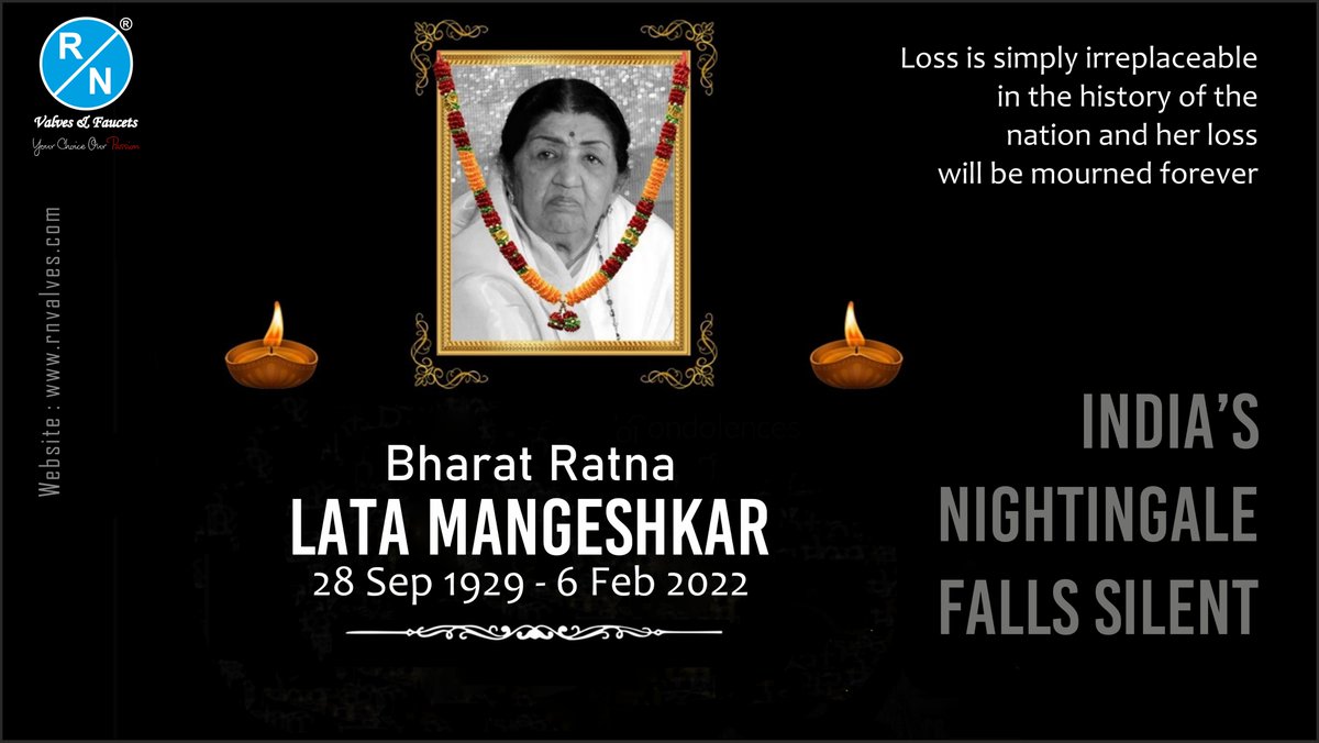 Deeply saddened to hear about the death of legendary singer, Bharat Ratna Lata Mangeshkar Ji. My heartfelt tribute to the Nightingale of India.
#LataMangeshkar #LataMangeshkarJi #India #IndianSinger #MangeshkarLata #EverGreenSongs #SadaBaharGaane #BharatRatnaLataMangeshkarJi