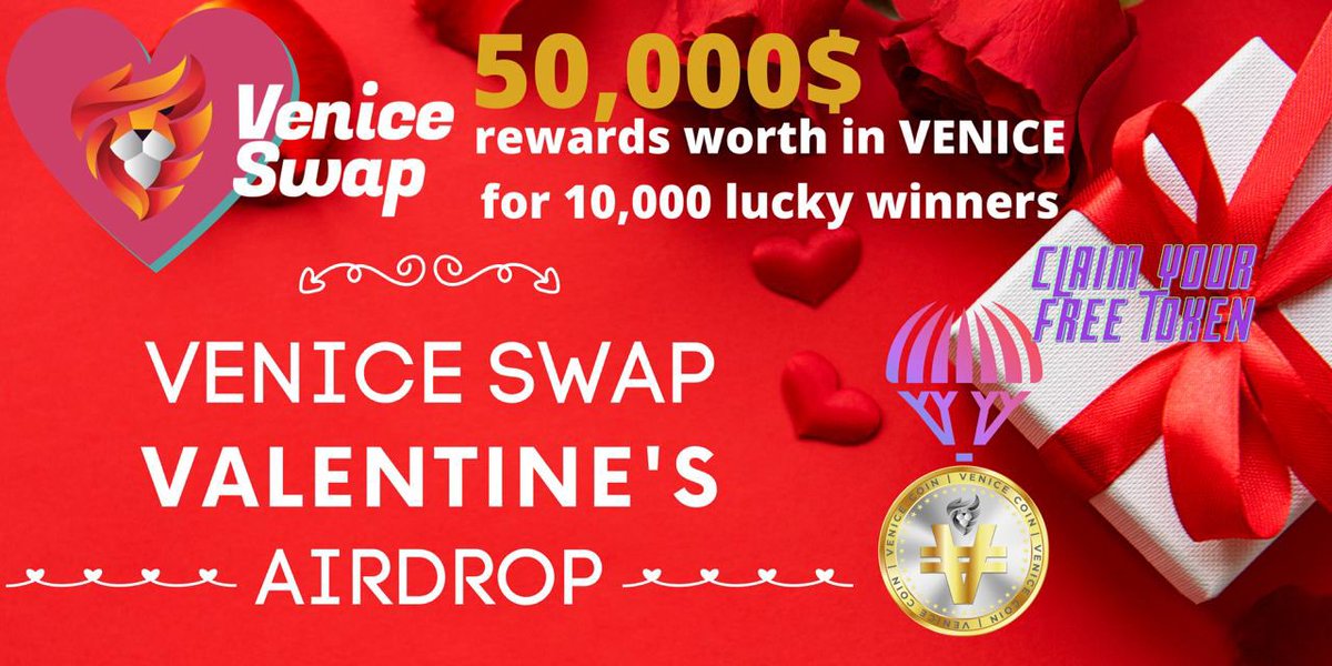💵Round2 Airdrop is live!

Participate in our Round2 Airdrop and earn to $5 in Venice tokens for doing tasks.

t.me/VeniceSwapRoun…

The second round of airdrop rewards will be distributed on February 28th.

10,000 lucky random participants will be rewarded.