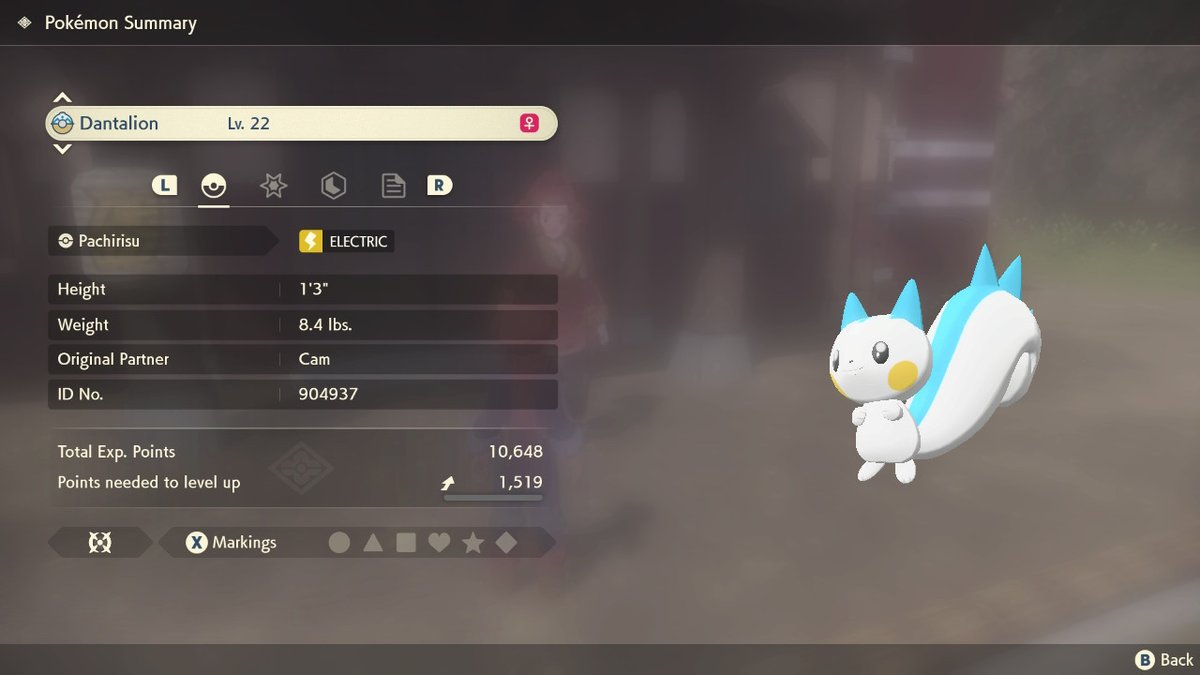 minibbit's tweet photo. new team member, the pachirisu dantalion! #PokemonLegendsArceus #NintendoSwitch https://t.co/7Z7R1uKnzB