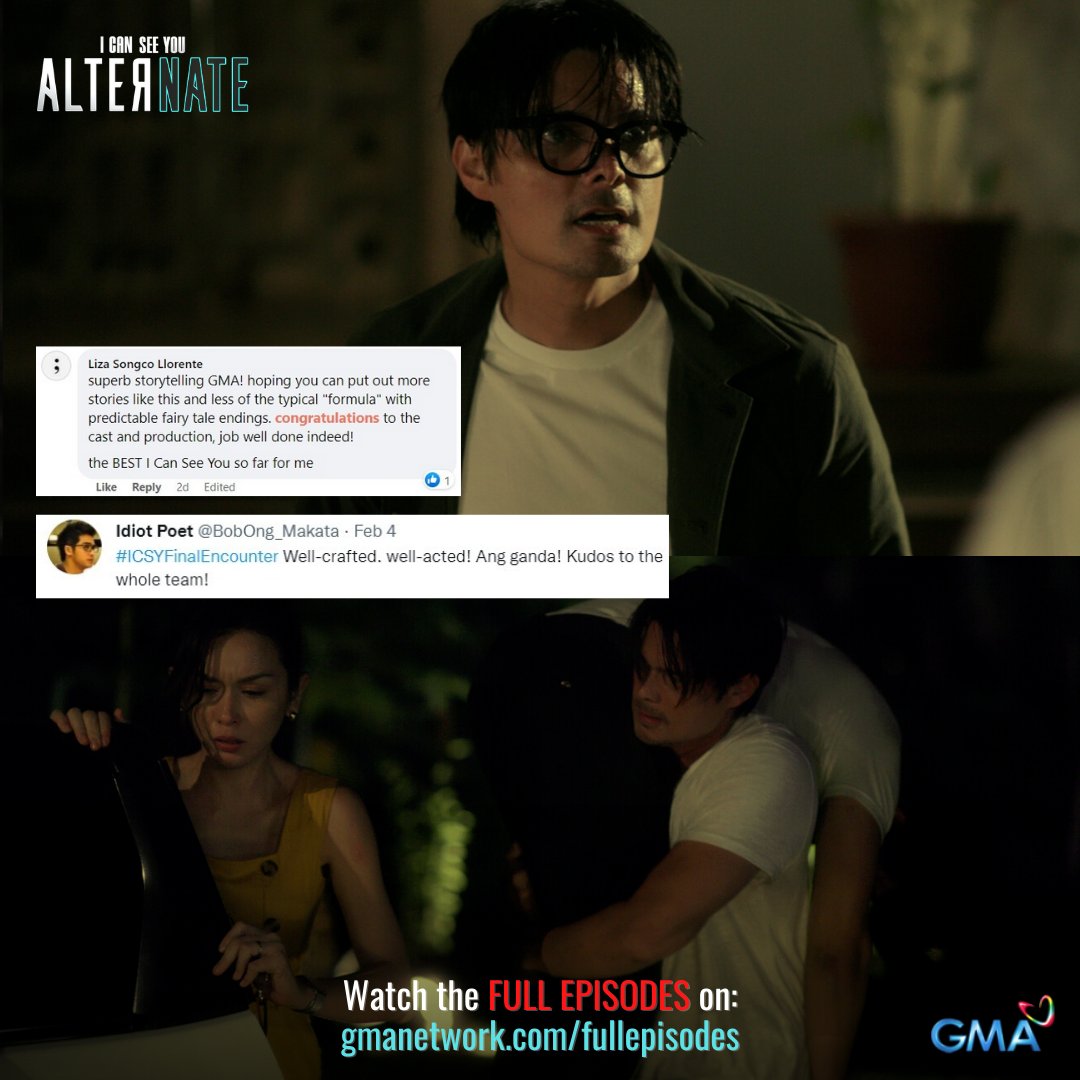 GMADrama's tweet photo. Tinutukan n'yo talaga ang INTENSE FINALE ng #ICSYAlterNate! Kaya naman, isang intense na THANK YOU sa inyong pagsubaybay, mga Kapuso! ππ€ https://t.co/zqZqj9r9LR