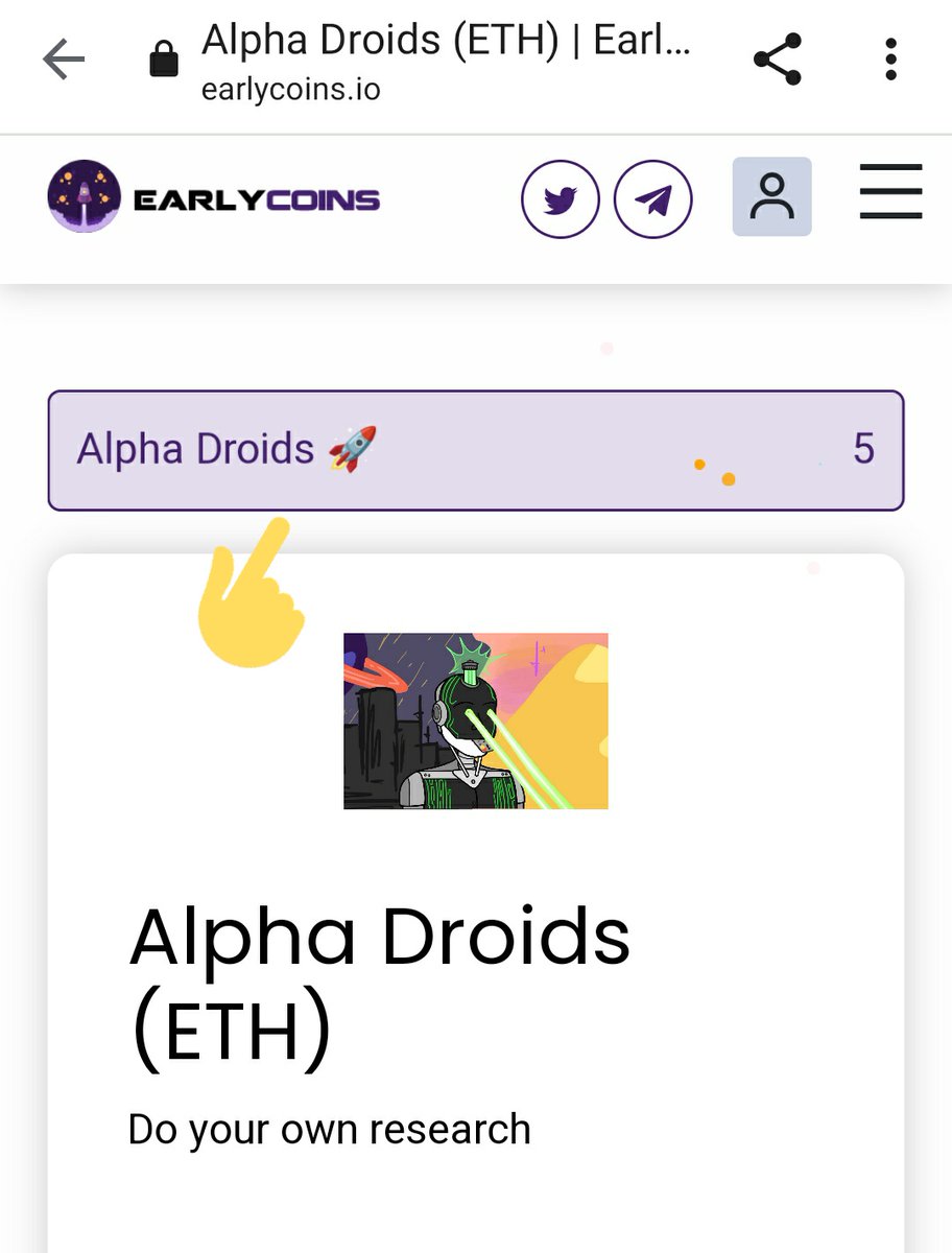 AlphaDroids's tweet photo. We are now verified &amp; listed on @earlycoins please give us a vote by hitting the 🚀 emoji button at the top of our listing. ☑️
#nftcollector #NFTCommunity #NFTs #NFTDropsCalendar
https://t.co/s73gHfBXEa https://t.co/mHBi8pJ6lT https://t.co/2GLzCIuJOF
