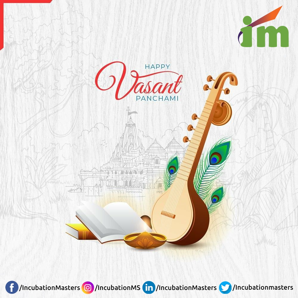 IncubationMS's tweet photo. May the occasion of Basant Panchami bring you the wealth of knowledge. Happy Basant Panchami!
Stay Connected - https://t.co/8oIg5caifp
#IncubationMasters #Startup #IM #StartupIndia #Startups #cktiwari #business #StartupNetwork #Ecosystem #IndianEcosystem #StartupEcosystem https://t.co/UZkjn6Ux8H