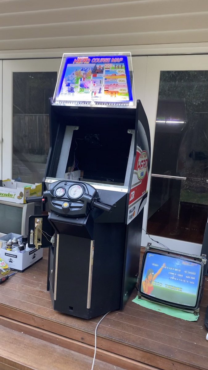 sean_tagg's tweet photo. Almost successfully swapped the chassis. The image is flipped. I matched the Horizontal colours too and it’s connected correctly. Dumb. Quick fix tomorrow cutting and switching the connector around. #racinghero #sega https://t.co/lM31qKc1gT