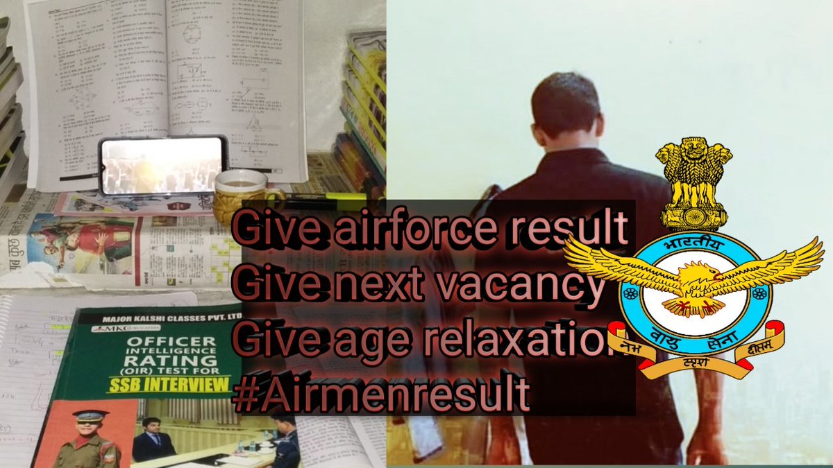adarsh_drdz's tweet photo. Give airforce result
Give next vacancy
Give age relaxation
#Airmenresult https://t.co/cDONh12YIM