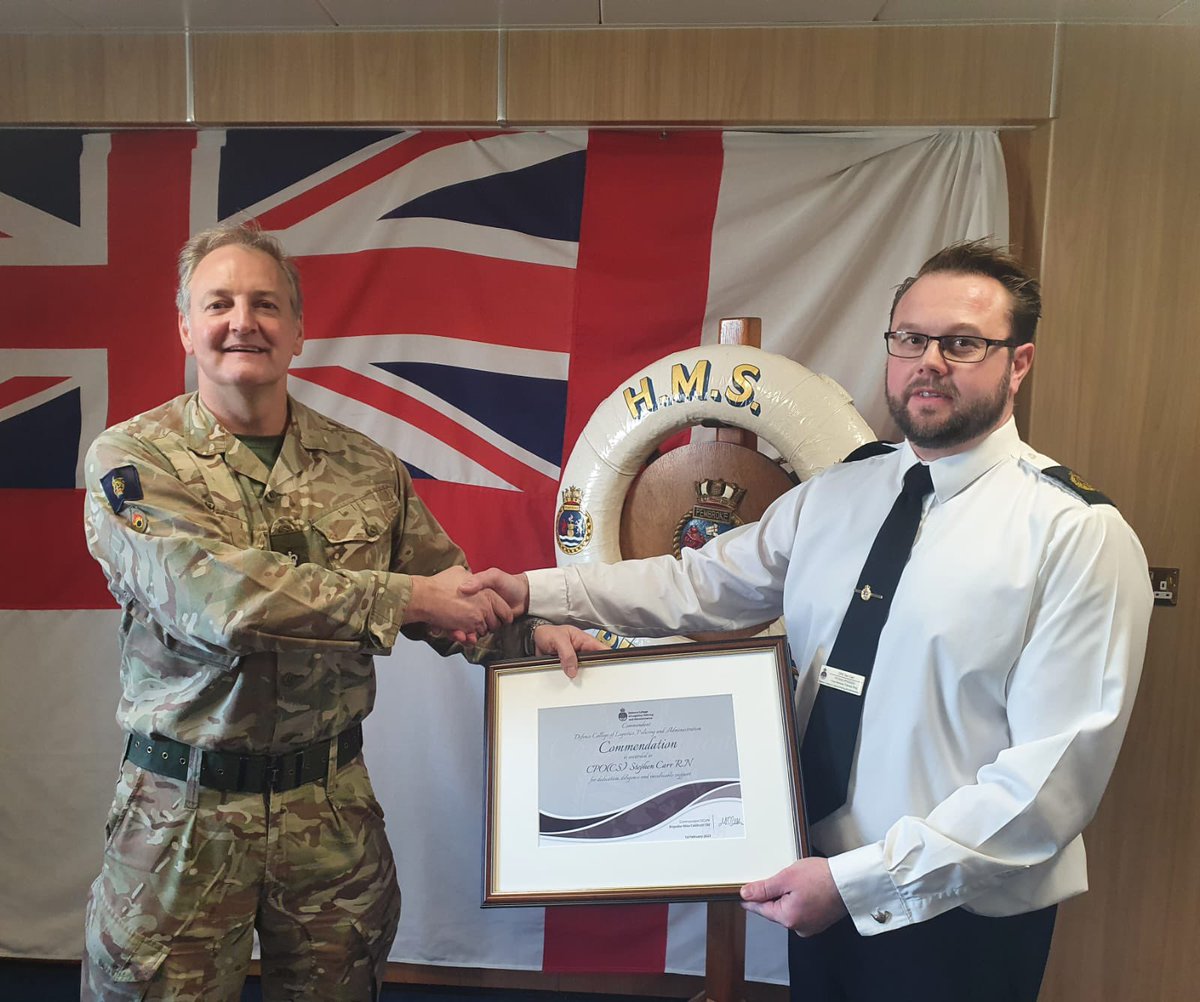 ✨ A huge congratulations to CPO Carr. He was awarded a 1* Commendation by Brigadier <a href="/CaldicottMike/">Mike Caldicott</a>, A well, and truly earned recognition for his hard work and dedication over his time with FSTW. 🎖 👏🏼 

#RoyalNavy #award #excellence #BZ