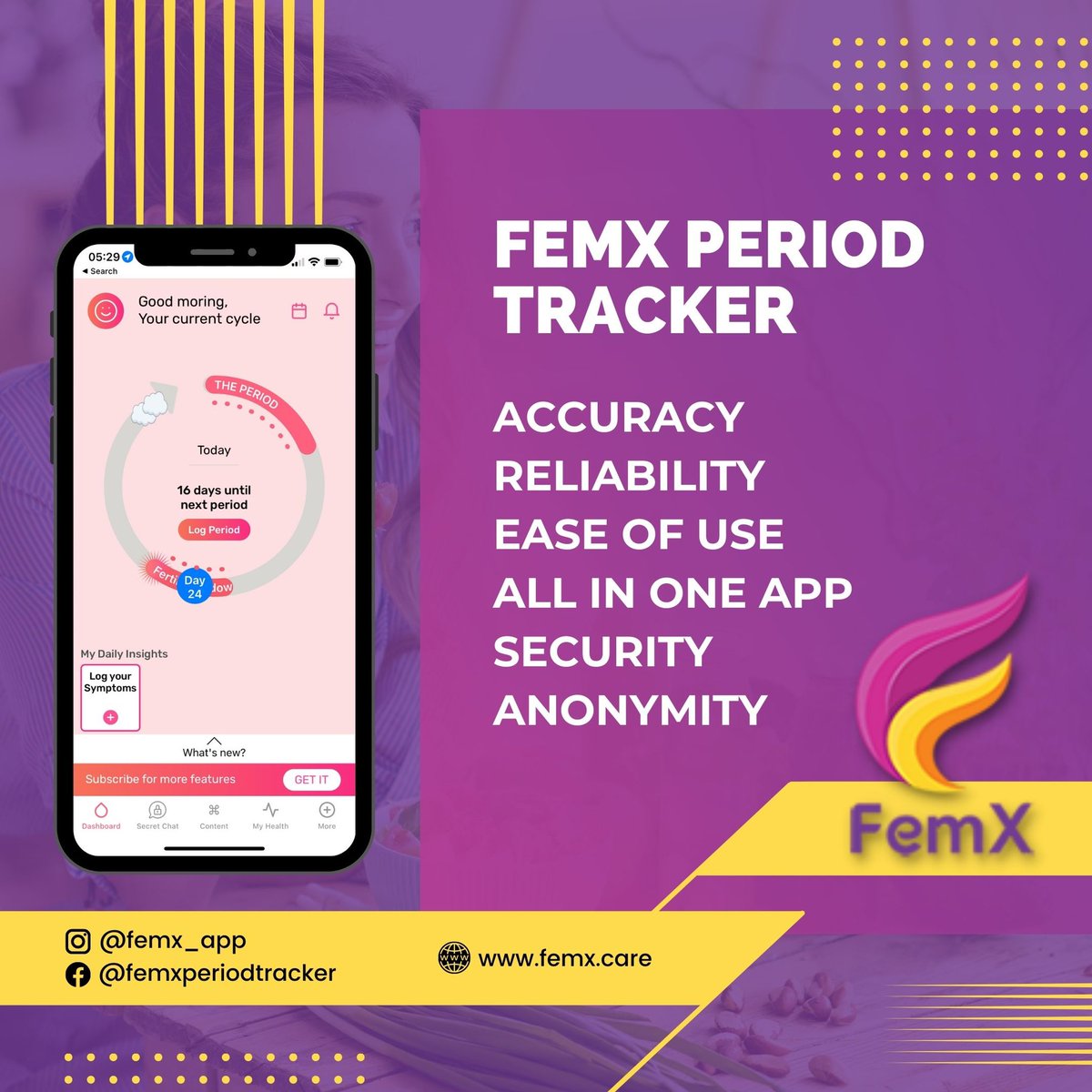 FemX Period Tracker tweet media