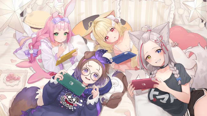 けもみみりふれっ!活動半年&新衣装おめでとうございます🐰🐶🐺🐱 