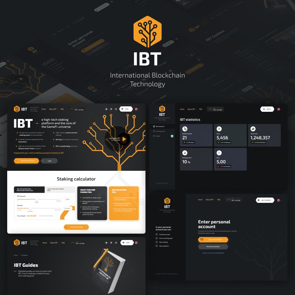 IBT_News's tweet photo. 🛠 Well, it’s about time that we share our achievements with you! While our coders are working hard on smart contracts for IBT, designers have already prepared a real prototype of our future website. How do you like it? https://t.co/W1ctya0n94