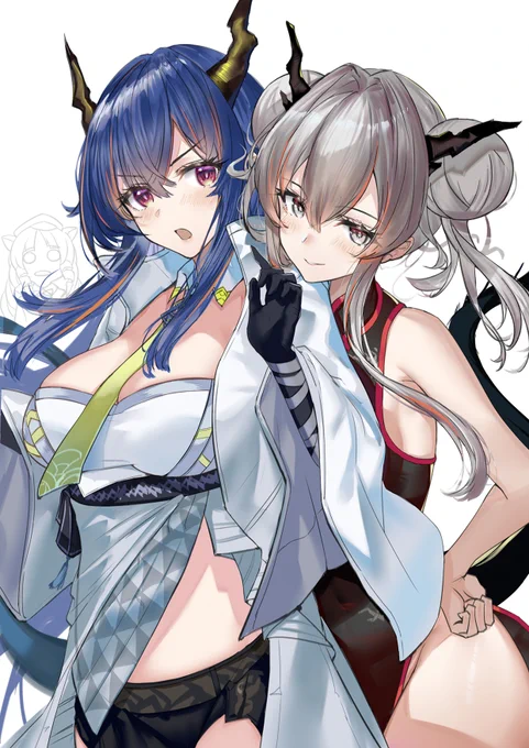 姉妹丼ヴァージョン🐉🐉 #明日方舟 