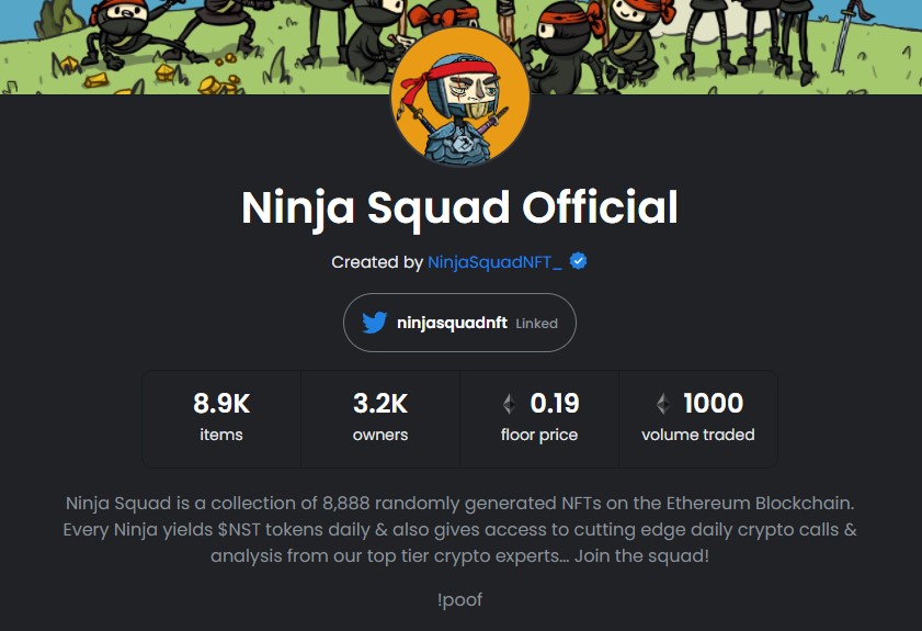 ninjasquadnft's tweet photo. 1000 🥷 https://t.co/77gobaT8us