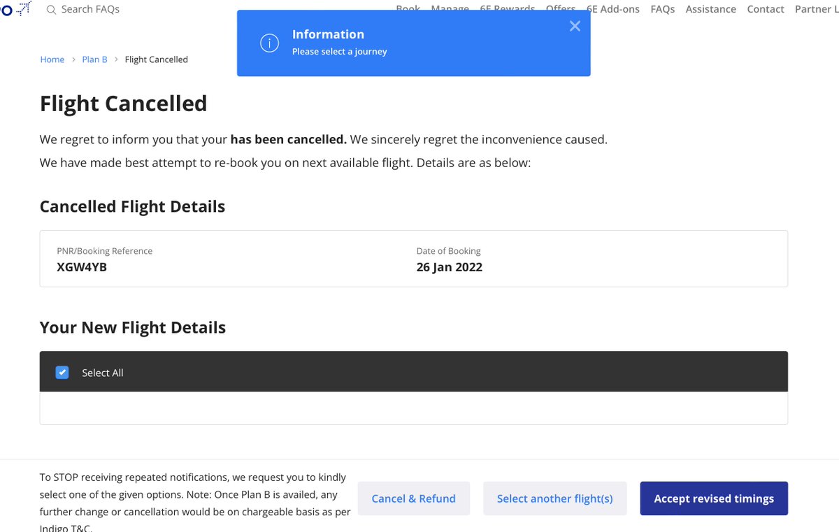 ashishbaju's tweet photo. @IndiGo6E PNR: XGW4YB is cancelled, But I am not able to avail Plan B
Please help to reschedule. https://t.co/UvVQ2B2aJG