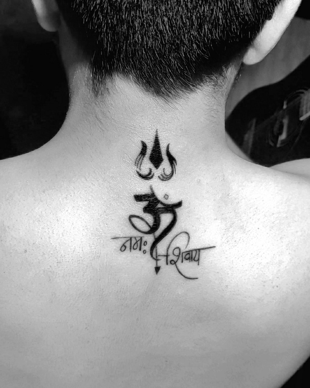 Tattoo Time lapse  Om Namah Shivay Tattoo with trishul and damru   Customized Tattoo  YouTube