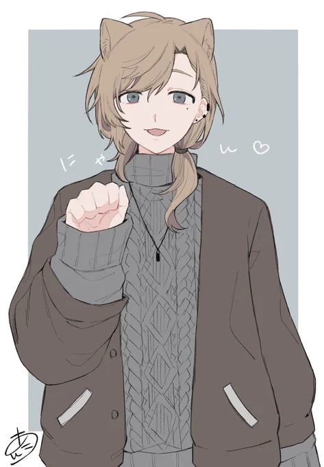 にゃ
 #かな絵 