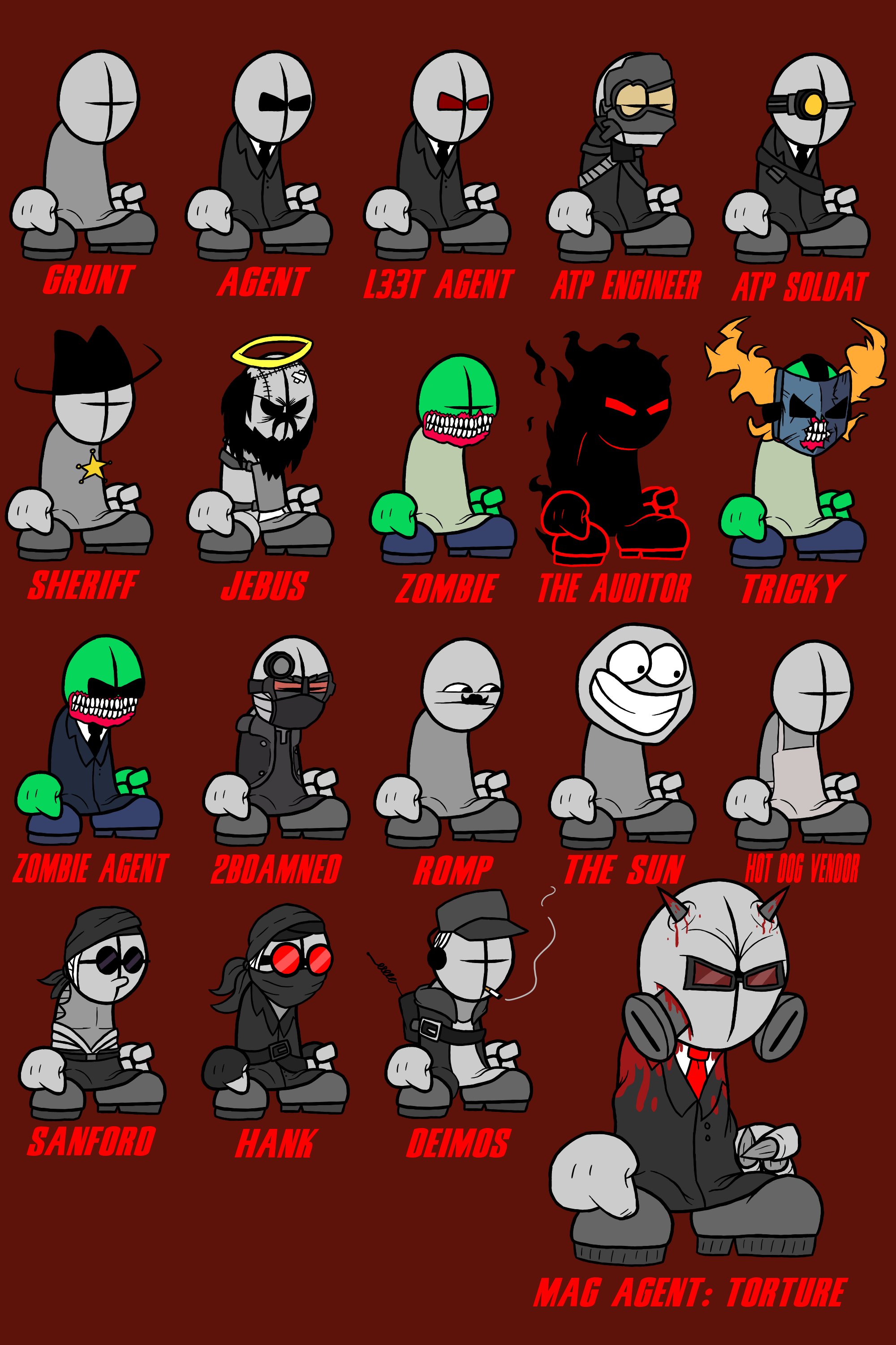 The Ripper and co on X: drew a selection of madness combat characters! # madnesscombat #art  / X