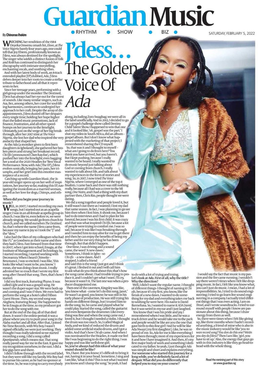 GuardianNigeria's tweet image. Get a copy of ‘The Guardian on Saturday' and enjoy the added bonus of today's instalments of the Saturday Magazine, Guardian Woman, and Guardian Music. ⁣
⁣
#IbilolaAmao #Lonadek #WieNetwork #JDess #TheVoice #GuardianSaturdayMagazine #GuardianWoman #GuardianMusic #Nigeria