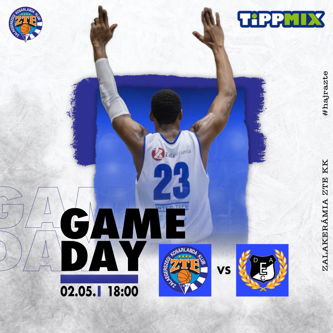 NB1/A Alapszakasz 2️⃣1️⃣. forduló 🔵⚪️
🏀 <a href="/zte_kk/">Zalakerámia ZTE KK</a> - DEAC-Tungsram 
🏢 Zalakerámia Sport-és Rendezvénycsarnok
⏱ 1️⃣8️⃣:0️⃣0️⃣
🎫 jegy.ztekosar.hu/zte-debrecen

Hajrá Fiúk! 💪🏻

<a href="/zte_kk/">Zalakerámia ZTE KK</a>