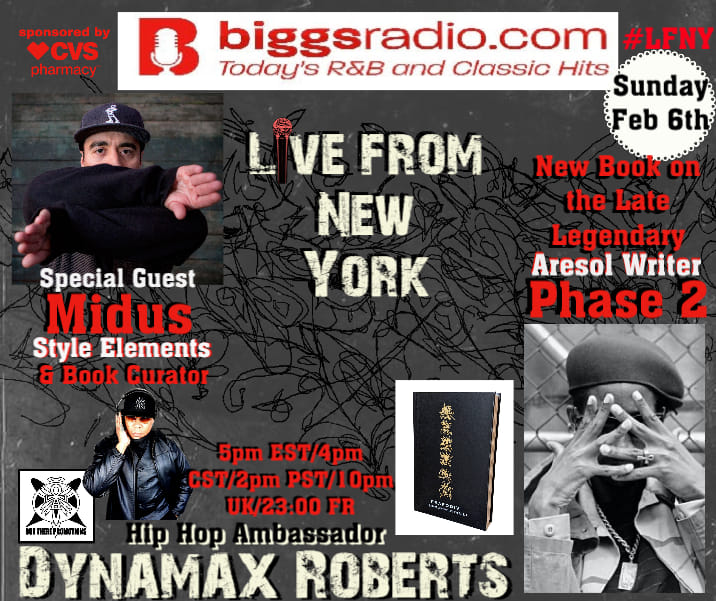 DynamaxRoberts's tweet photo. Stand up hip hop .
This "Sunday .. MIDUS ( style Elements crew ) &amp; curator for the Book by The Late.Legendarary Phase 2. A DEEP HipHop Subway Ride and last words from one of the god fathers of the writers world .... https://t.co/9aOK6mKmCg