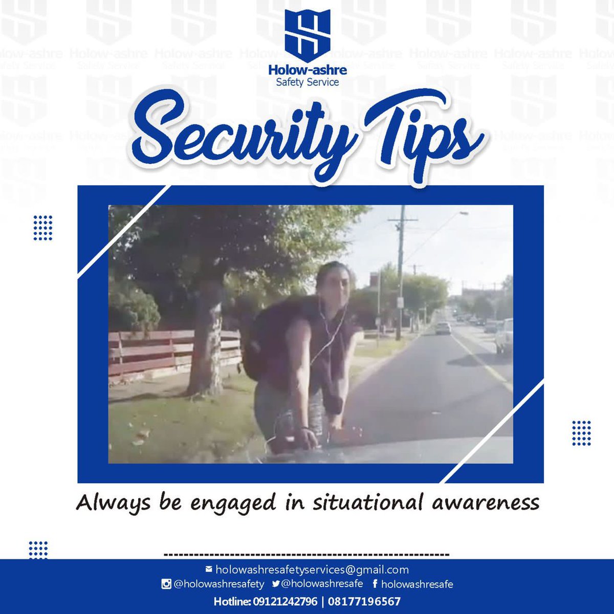 Holowashresafe's tweet photo. Most attacks happen from behind or in corners!
.
Always be at alert and aware of every activity going on around you when walking. 
.
.
Turn on post notification for more.
.
.
@holowashresafety
#security #securityguard #safetyfirst #securitygadgets
#holowashre
#trogworldonline https://t.co/Jwl3bRhBVC