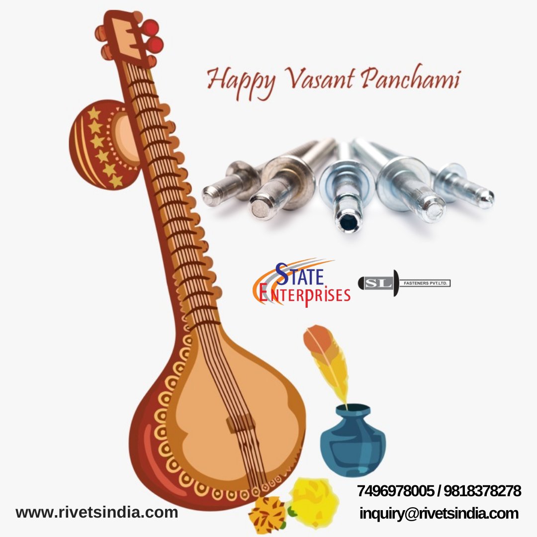 Slfasteners321's tweet image. Happy Vasant Panchami to all...

Call us directly now at 7496978005/9818378278 or mail us at inquiry@rivetsinida.com.
#vasantpanchami #happyvasantpanchami2022 #structuralrivets #blindrivets #rivets #tools #powertools #fasteners #insertnuts