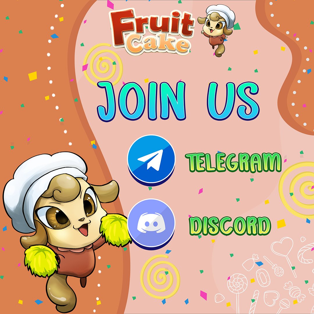 Join our Fruitcake Swap Community! 🍉🍋🫐🍊

Discord: 
discord.gg/zAwnnDWesp

Telegram: 
t.me/fruitcakeswapc…

Whitelisting: forms.gle/qkekRzPrSS23pf…

#FruitCakeSwap #DAO #BinanceSmartChain