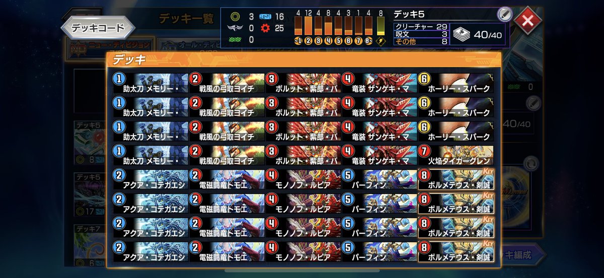 nabenabe6's tweet photo. デュエプレチームJOKERさんの #CTKA という大会に出させてもらってました！

3回戦でからあげクンさんに負けた〜
2デッキ非公開制の大会ということで若干極端な構築使いました！
悔しいけどやっぱり大会は楽しいな〜
お誘いいただきありがとうございました！ https://t.co/mCkG5lNzke
