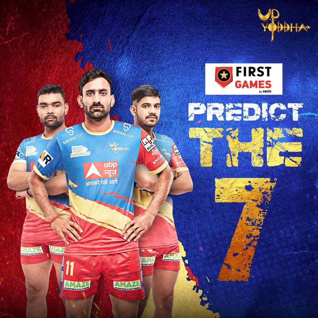 UpYoddhas's tweet photo. Laga denge puri jee jaan π
Kaun honge wo Yoddha jo utrenge Titans ke khilaaf mat par βοΈ
#UPvTT #YoddhaHum #SaansRokSeenaThok #GMRGroup #VIVOProKabaddi #SuperhitPanga #PredictTheSeven @FirstGamesIN https://t.co/XkhKDKwW4u