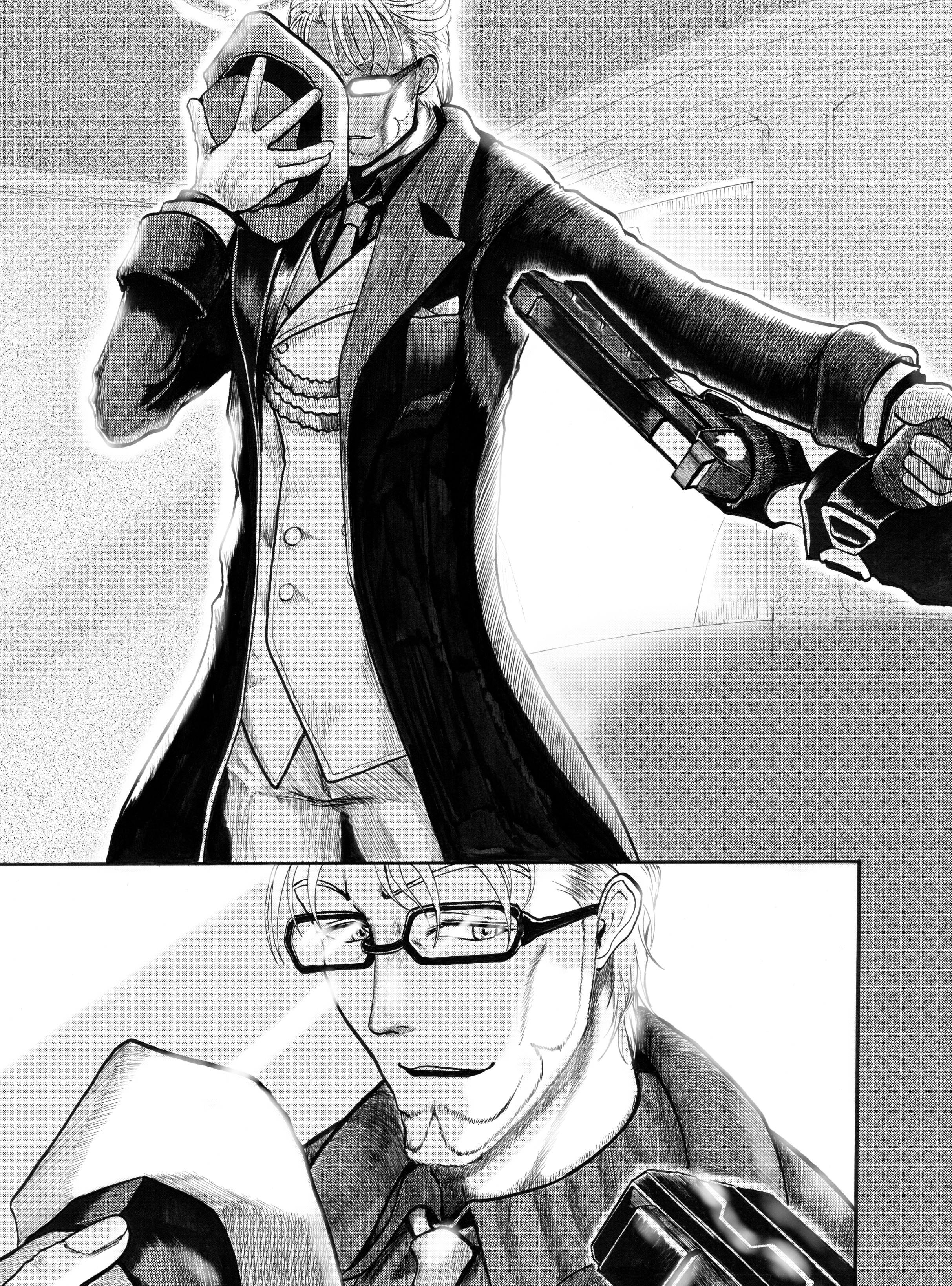 謙清 けんせい Skeb受付中 悪い顔のボス シ絵ン と 多分マフィアとかヒットマンの世界線の アランの画廊 で アルランディスバース イラスト T Co Hgxok0ekvd Twitter