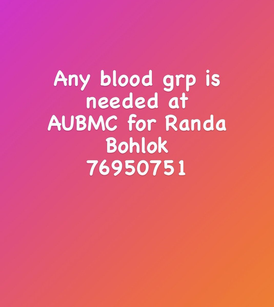 If anyone can help this is my friend and she needs blood at AUB MC.
Retweets are appreciated