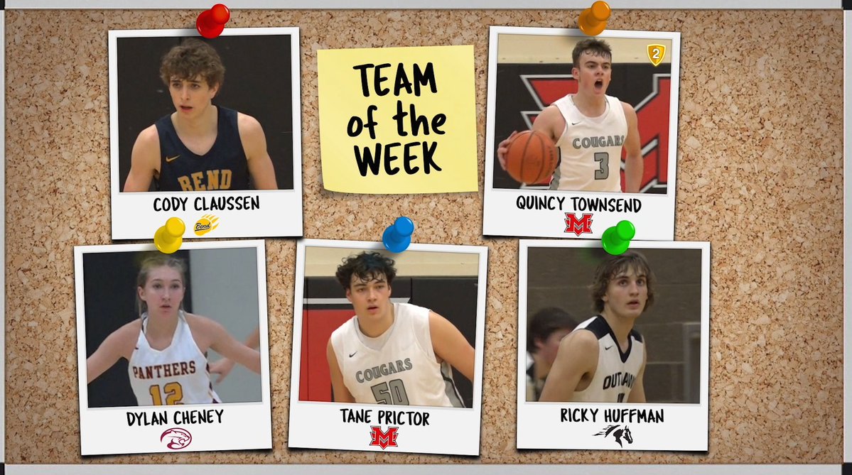 JordanWilltv's tweet image. #TheBigPlayback TOTW. #CodyClaussen did his thing in a tough game against Mtn. View. @QuincyTownsend2 makes it in back-to-back weeks. #DylanCheney becomes the second freshman to make a TOTW. @Taneprictor makes his first appearance and #RickyHuffman rounds out the team.