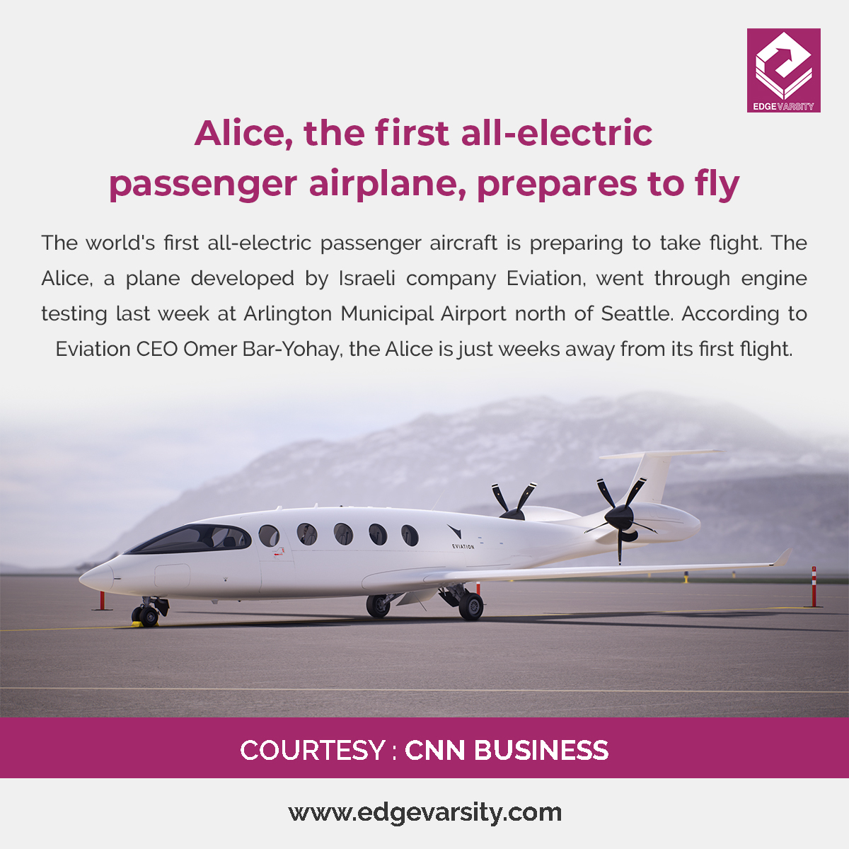 edge_varsity's tweet photo. Tech Update!

Source : https://t.co/Cjt9p6028g 

#technews #technology #meta #flight #CNN #business #CNNews #airplane #firstflight #Alice #FacebookUpdate #Passengers #tech #facebook #instagramupdate #Eviation https://t.co/jgaqOre5zJ