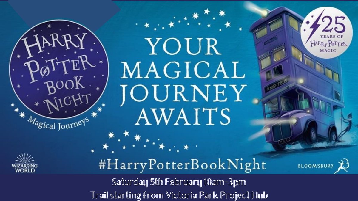 VictoriaParkABC's tweet photo. ⚡ It's here! Our Harry Potter Trail around Victoria Park is today!⚡ Come and join us from 10am-3pm at the project hub near the fountain. While here, why not have a go at our TikTok broomstick challenge?! https://t.co/TZHU7tXoyC 
#HPBN #HarryPotterBookNight #VictoriaParkAshford https://t.co/lXlnUDULQK