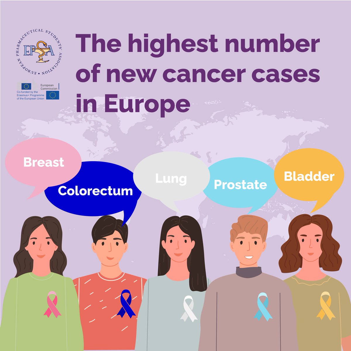 EPSA_Online's tweet photo. Yesterday we started our Purple Week public health campaign!

❗️ According to the WHO report on cancer, the disease is the cause of about 30% of all premature deaths from NCDs among adults aged 30-69.
Specific cancer treatment regimen is based on the type of cancer and its stage. https://t.co/zoJFFOQ2mq