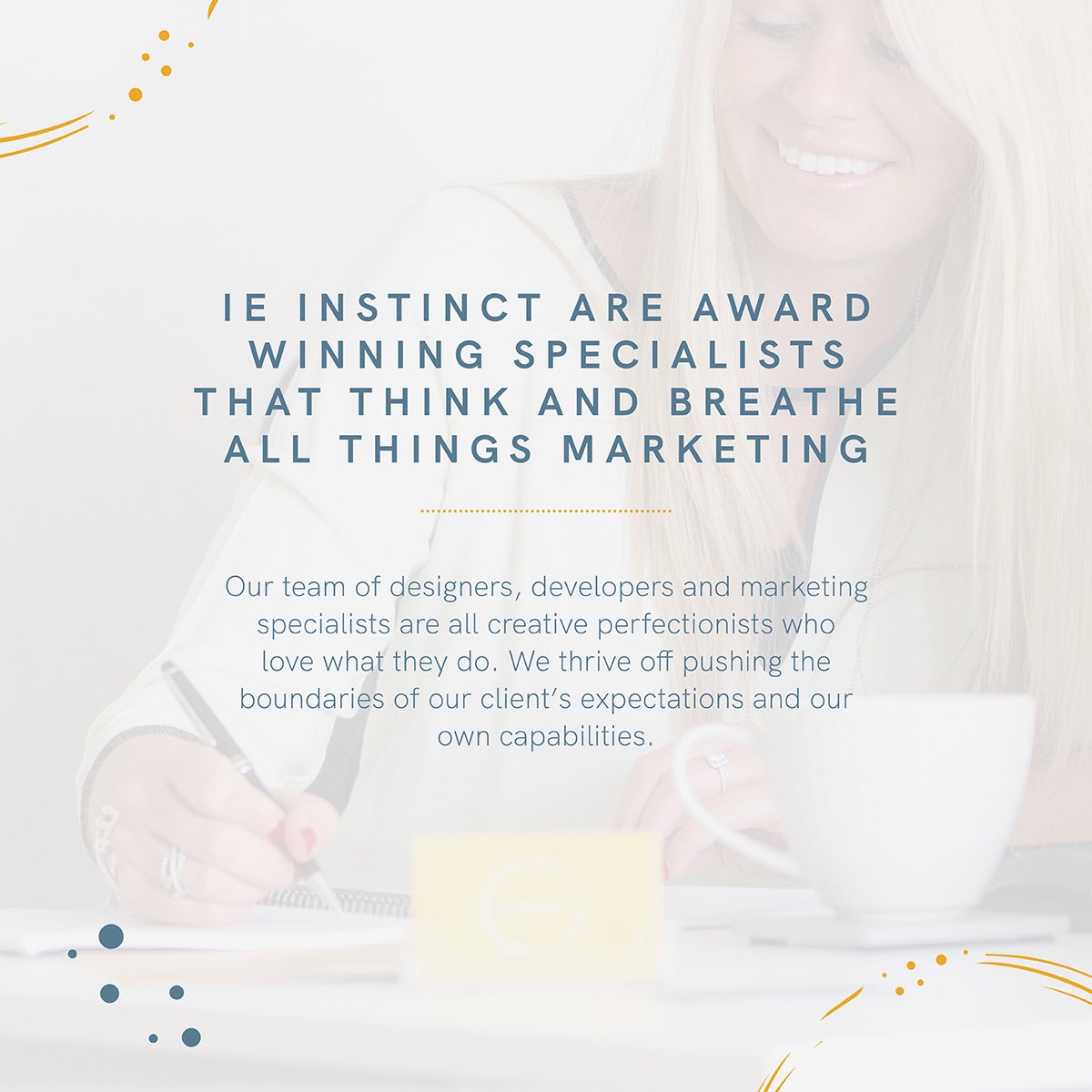 Sharing a little bit about us on a Saturday morning☕️✨. It’s true, we just love what we do. #ieinstinct #marketing #branding #socialmedia #content #digitalmarketing #website #graphicdesign #northwales