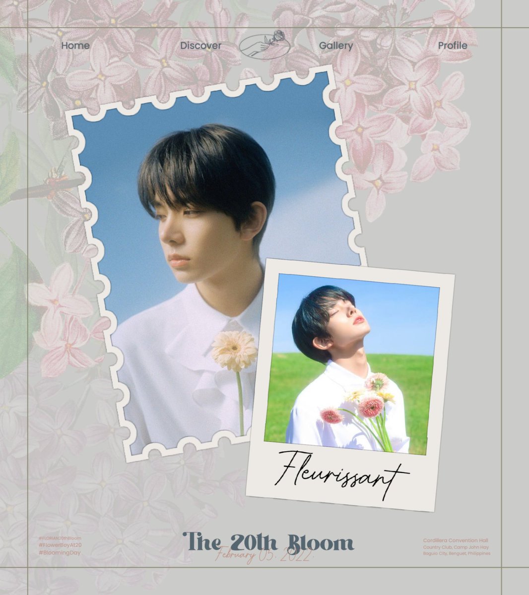 ⠀⠀

          ﹫[miraesoI] posted an update!     
           = 2O22年 O2月 O5日 

⠀ ⠀    #FLORIAN20thBloom
⠀ ⠀    #FlowerBoyAt20
⠀ ⠀    #BloomingDay 

⠀ ⠀