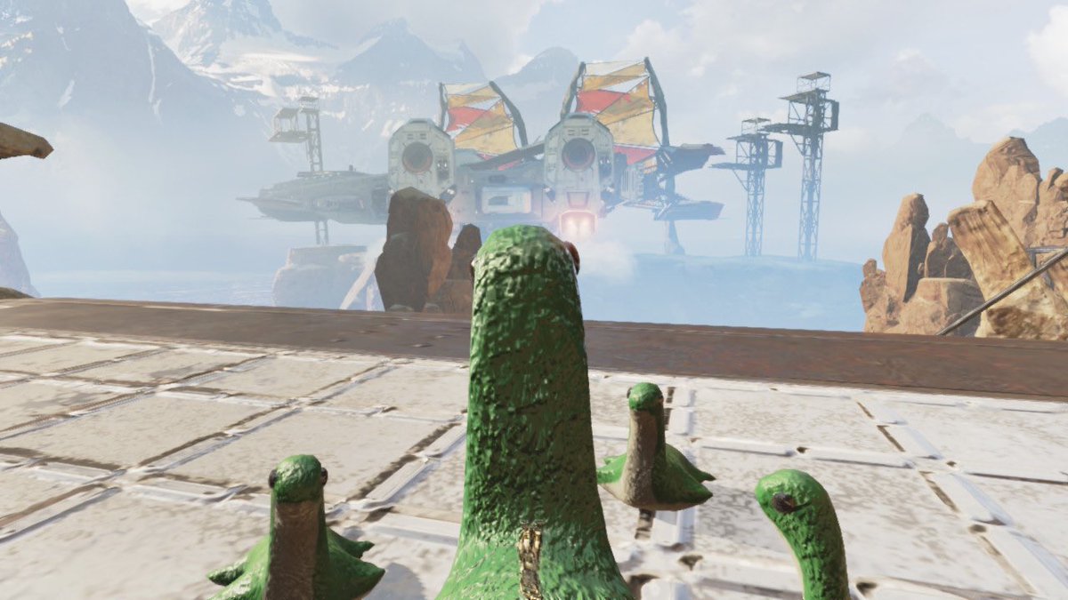 normal_apex's tweet image. 🐢「ガヤガヤ･･･ワイワイ･･･」
🦅「亀さん何話してんだ？」
🐢「いつかあの竜宮城行きたいね」
🦅「行こう‼️(亀に乗る)」

って言うのを1人でやってた😂
亀さん可愛い(*˙˘˙)♡