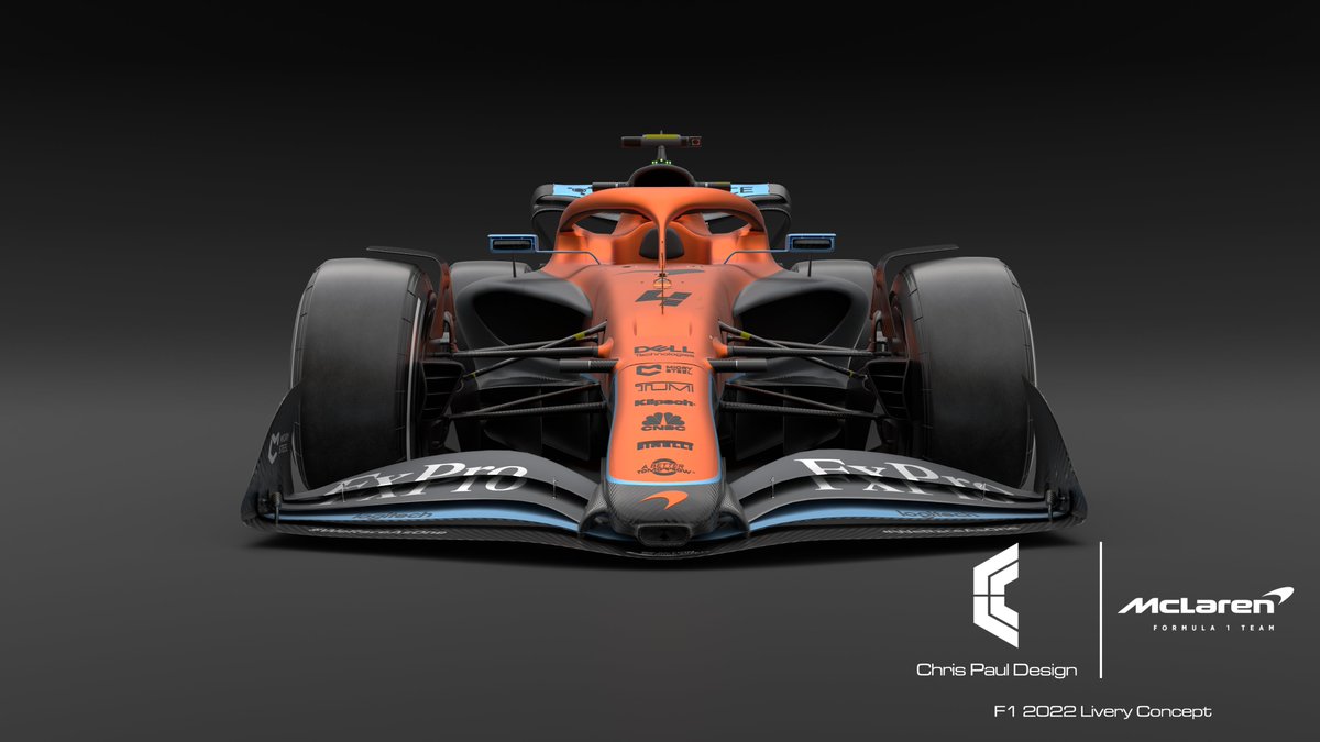 ChrisPaulDesig1's tweet photo. Morning @f1 fans! as promised...

After all the @McLarenF1 teasers I think their colour scheme will be Papaya, Grey and Blue.

So my previous design to fit the colours.

My @McLarenF1 @F1 #F12022 #Livery #Concept 

3D Model by @weareunkredible / @ChrisPaulDesig1  

#cgi #render https://t.co/tETSyq67To