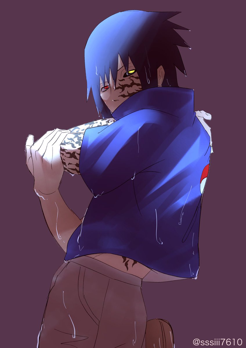 NARUTO 呪印モードサスケ アニメTシャツ sasuke juin エルボー on X