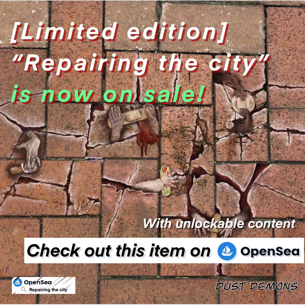 dust_demons's tweet photo. 🙃Limited Edition🙃

“Repairing the city” is now on sale! 🎉🎉🎉 

💁This is a limited series of 3 piece

Check out this item on @opensea
➡️ https://t.co/CfGXfD0IQQ

#NFT #opensea #limited_edition #auction #art #artist #ETH #original #creator https://t.co/pTKMZPF25P