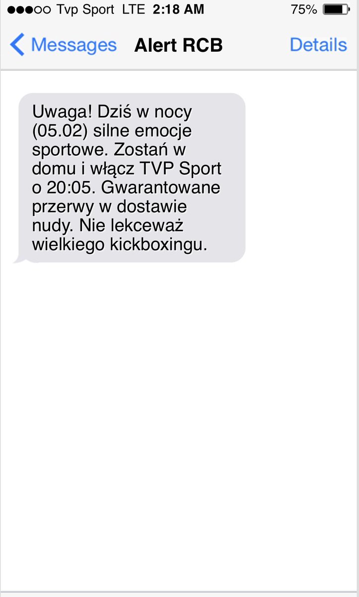 HFOkickboxing's tweet photo. Taka wiadomość przyszła dziś nad ranem….
@sport_tvppl https://t.co/iNYj3bYqmD